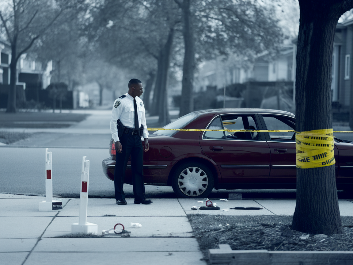 A Nigerian professional officer investigating a crime scene